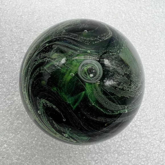 Kerry Glass Green Paperweight Guaranteed Irish Pontic And Labels - Picture 5 of 5